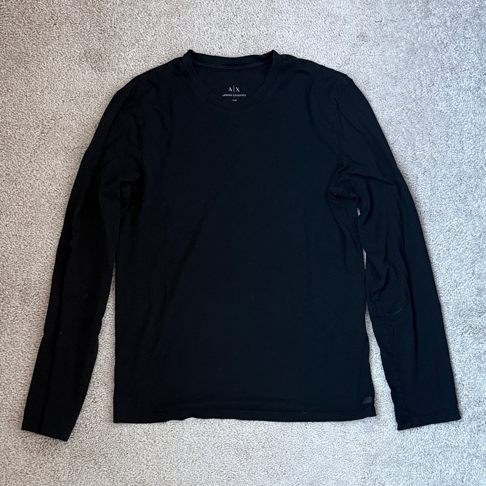 Armani Exchange Black Long Sleeved Tee